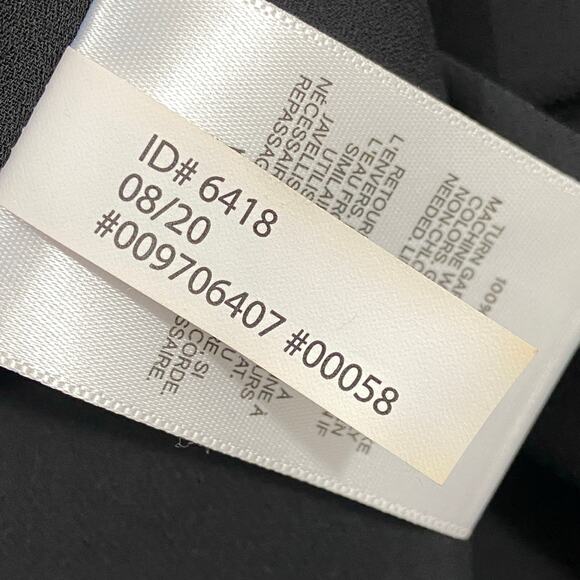 Express Tie Neck Black Long Sleeves Button Up Shirt Women's Size Large - Picture 8 of 9